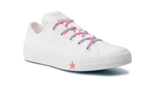 Converse CTAS OX 564117C Bianco Rosa Racer Donna UK 3 8
