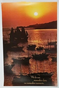 Vintage Argus Communications 1975 #2166 Poster Boats Harbor Inspirational Quote - Picture 1 of 4