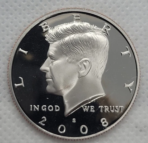 2008 S Clad Proof Kennedy Half Dollar Ultra-Cameo Mirror Fields FREE SHIPPING!! Cover