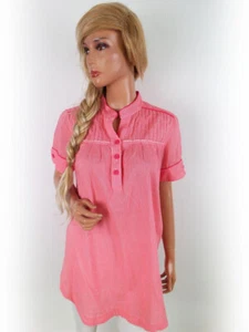 Vero moda T. L Rojo Blusa Túnica popover Algodón 100% Manga corta Rayas - Imagen 1 de 5