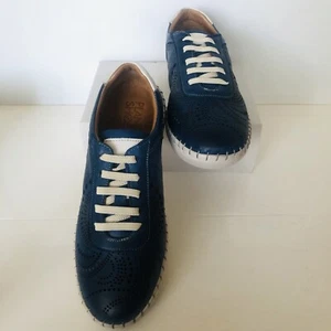 Planet Shoes Size 40 Comfort Blue Leather Lace Up Sneakers New In Box Women’s - Picture 1 of 11