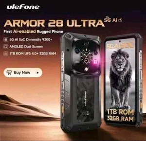 2025 Ulefone Armor 28 Ultra 5G AI Rugged Phone 32GB+1TB Night Vision,Dual Screen - Picture 1 of 9