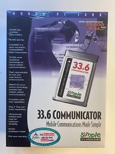 Simple Technology 33.6 Communicator 33.6 kbps V.34 bis MNP 2-4 - Picture 1 of 6