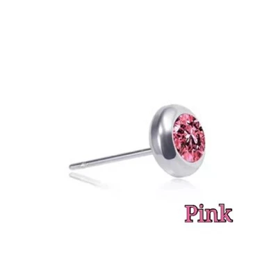 Unisex Retro Stainless Steel Earrings Classic Simple Crystal Stud Men Women 0944 - Image 1 of 4