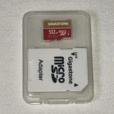 Gigastone 512GB Micro SD Card With Adapter - 4K Camera Pro - HD Video Storage - Image 1 of 4