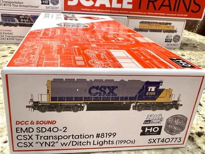 ScaleTrains Rivet Counter HO EMD SD40-2 CSX #8199 DCC/Sound/NIB - Image 1 of 3