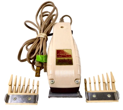 Cortadores de barbeiro Raycine modelo 25-A inclui pentes cônicos L&R por volta de meados do século - Imagem 1 de 4