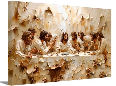 Jesus Última Ceia Arte de Parede em Tela História Bíblica Cristã Decoração de Parede Quadro Je... - Imagem 1 de 4