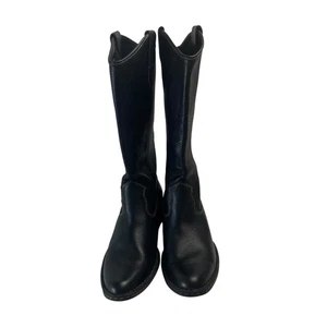 Geboren Shavano Westernstiefel schwarz genarbtes Kieselleder Schlupfstiefel - Bild 1 von 11