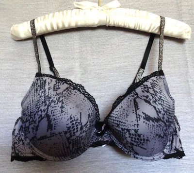 Sujetador push-up bebe íntimates para mujer talla Borde de encaje gris con estampado animal con aros 38C Foto 1 de 4