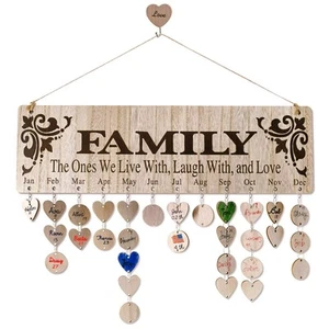 Gifts for Mom Grandma from Daughter, Unique Wooden Family Birthday Reminder T... - Picture 1 of 9