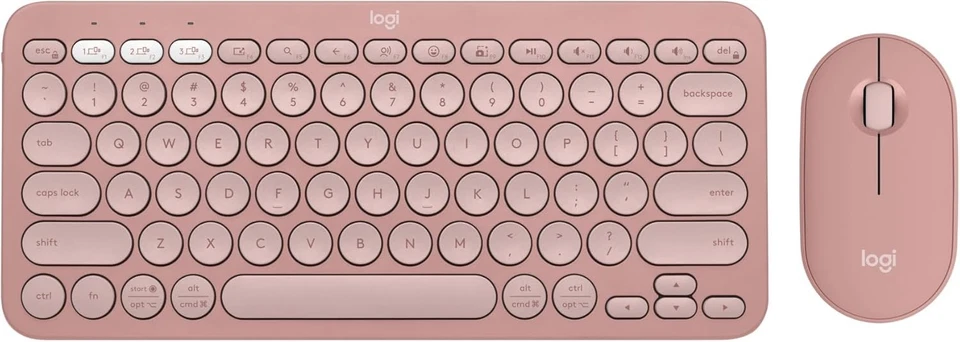 Logitech Pebble 2 Slim Bluetooth Combo Wireless Keyboard & Mouse PC / MAC Pink - Image 1 of 4