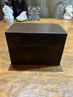 Vintage Metal Index Card Multi Purpose Tin Container With Flip Up Lid
