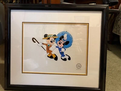 Disney Mickey & Minnie Mouse “The Nifty Nineties” Lmt Ed. Celda serigrafía enmarcada Foto 1 de 4