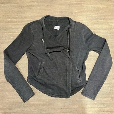 Chaqueta Converse One Star negra/gris con cremallera asimétrica para mujer M manga larga Foto 1 de 4