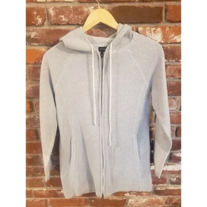Cynthia Rowley Women's Grey Full Zip Hoodie Back/Cuff Diagonal Line Design Sz M - Picture 1 of 7