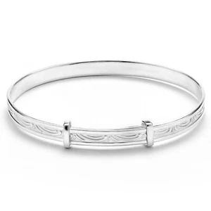 Baby Bracelet Bangle 925 Sterling Silver 4cm Keepsake Christening Baptism Gift - Picture 1 of 4