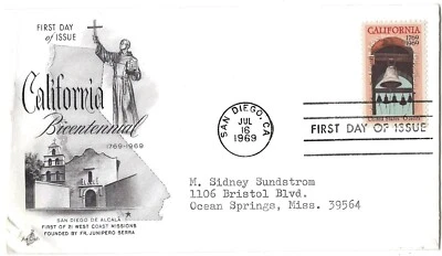 5 '69 FDCs CA 200th SC#1373, 150th Alabama 1375, Easter Seal 1385, Harnett 1386 - Image 1 of 4