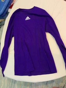 Adidas Amplifier Tee Long Sleeve Purple Crew Neck T-Shirt Size S Mens - Picture 1 of 2