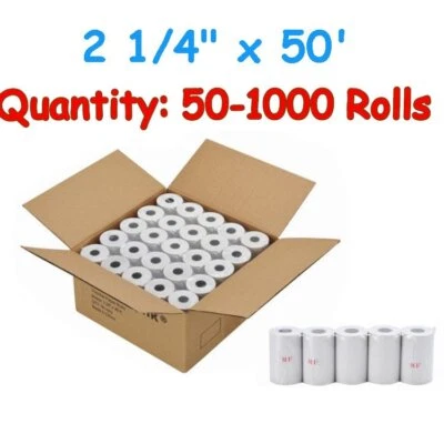 MFLABEL 50-1000 Rolls Case 2 1/4" 57mm x 50' Thermal Cash Register POS Receipt Paper New