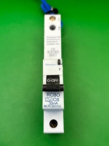 Newlec C6 6A NLRCB630A 30mA RCBO - Picture 1 of 4
