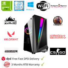 Gaming PC Computer Intel Quad Core i5 16GB 120GB SSD 1TB HDD Windows-10 GT710 