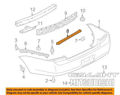 Componentes de parachoques Galant MITSUBISHI OEM 04-12 - Soporte central 6410A030 Foto 1 de 2