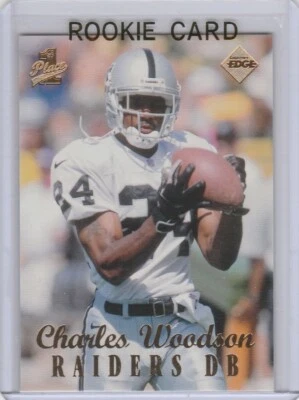 CHARLES WOODSON ROOKIE CARD Oakland Raiders Football 1998 Collector's Edge RC - Image 1 of 2