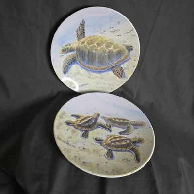 Juego 8 Platos de Cena Tortuga Marina Melamina 9" Thomas Krause Playa Costera Náutica Foto 1 de 4