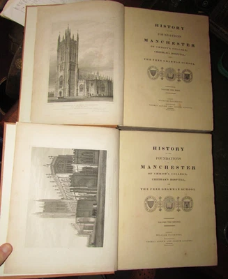 1834 HISTORY of CHRIST'S COLLEGE MANCHESTER 2 VOLS THE COLLEGIATE CHURCH - Image 1 of 4