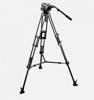 Manfrotto 546B Tripod & 502 Fluid Head Kit 75 mm Bowl Mid Spreader Camera Video, - Image 1 of 4