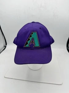 Vintage Arizona Diamondbacks Baseball Snapback Hat Purple Logo 90s MLB AZ - Picture 1 of 13
