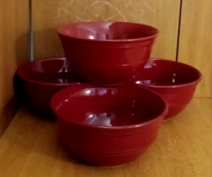 Mainstays RED SEDONA Soup / Cereal bowl set of 4, 6", Stoneware, EUC - Picture 1 of 14