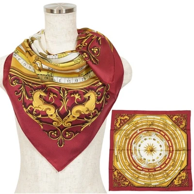 HERMES Carre 90 "DIES ET HORE" 100% Silk Scarf Vintage Rare Cleaned - Image 1 of 4