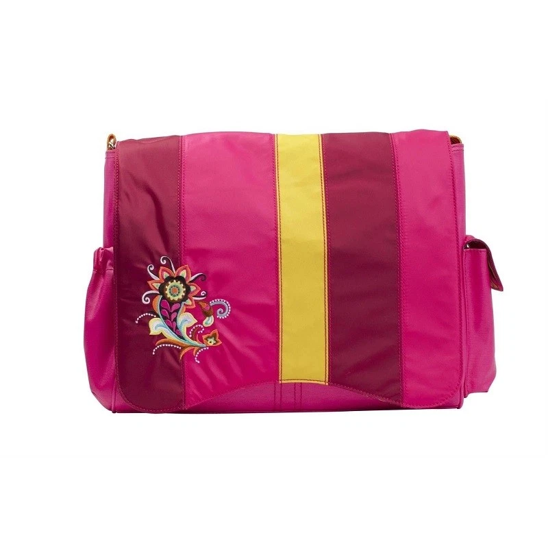 Kalencom Jazz Berry Blocks Pink Striped Baby Diaper Bag with Accessories NEW - Image 1 of 1