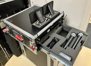 2x SHURE WIRELESS SYSTEM BLAX4R BLX1 BLX2 M15 SM58 J614 4U G-TOUR GATOR CASE - Picture 1 of 5