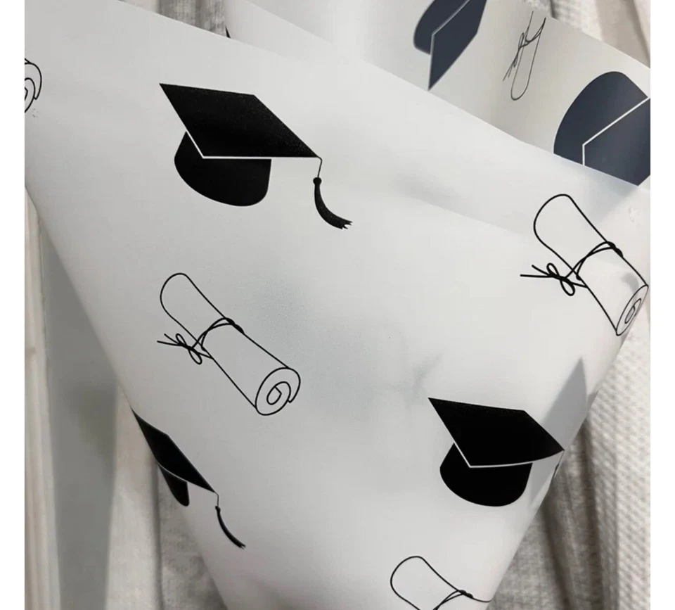 Flower Wrapping Paper Waterproof 20 Sheets Graduation - Image 1 of 1