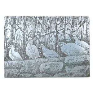 Placa de impresión de metal grabada grabada gansos patos aves árboles naturaleza - Imagen 1 de 8