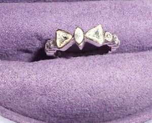 Genuine Swarovski Crystal Bow Ring Clear Crystal Size 8 Beautiful Size 58