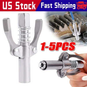Grease Gun Coupler Double Handle High Pressure Quick Release Lock Oil Nozzles - Picture 1 of 15