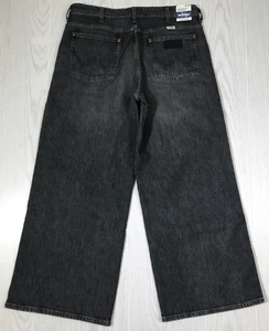 Wrangler Worldwide 661 High Rise Wide Leg Jeans Womens 32x28 Black Boho New - Picture 1 of 14