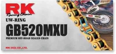 Cadena de transmisión RK 520 MXU 120 eslabones anillo UW Honda CRF250R 04-17 Foto 1 de 4