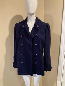 Neu mit Etikett Modern Amusement Damen marineblau zweireihig Wollmischung Erbsenmantel Gr. M - Bild 1 von 11