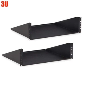 2 Pcs 3U 19" Cantilever Server Shelf Shelves Rack Mount Steel Black 16" Deep - Picture 1 of 8