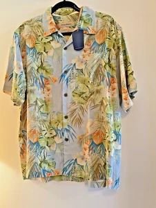 NWT Tommy Bahama Original Fit Short Sleeve Tropical 100% Silk Shirt Size M - Picture 1 of 7
