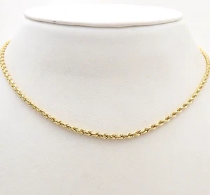 14k Gold Rope Link Pendant Chain Necklace Michael Anthony Diamond Cut New - Picture 1 of 6