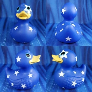 Star Rubber Duck Glam Rock Blue White Star Patriotic New! - Picture 1 of 5