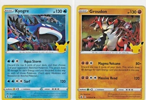 Pokemon Lot - Celebrations - Kyogre & Groudon 003&017/025 - Foil - Z1830 - Picture 1 of 2