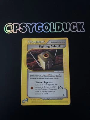 Fighting Cube 01 121/147 Uncommon Reverse Holo Pokemon Card (Aquapolis) Played - Image 1 of 3