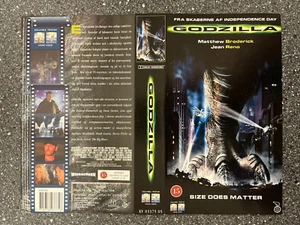 Vintage Godzilla Broderick Jean Reno VHS Cover Only Danish Edition - No Tape - Picture 1 of 1